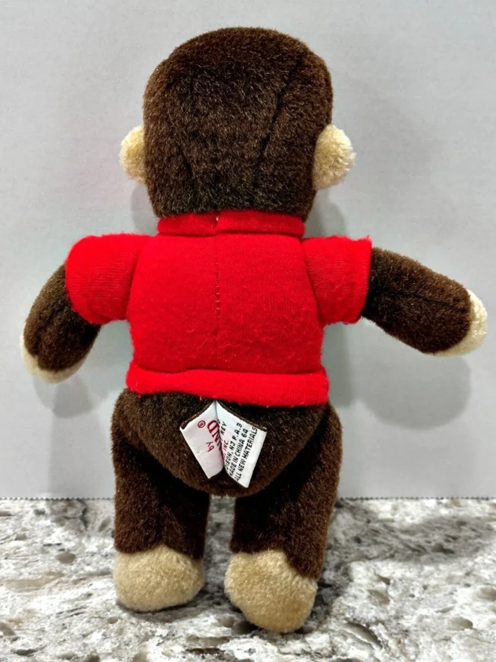 GUND Curious George Plush Monkey Red Shirt Small 1990 Vintage 8